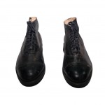 Ботинки кожаные с гладкой подошвой 