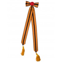 Лента ордена Нахимова 1 степени с бантом и кистями для боевого знамени