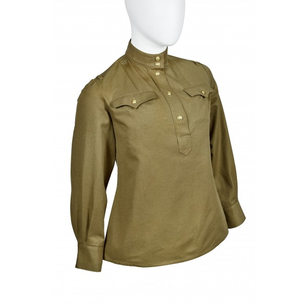 Гимнастерка женская х/б обр. 1943 г. с латунными пуговицами