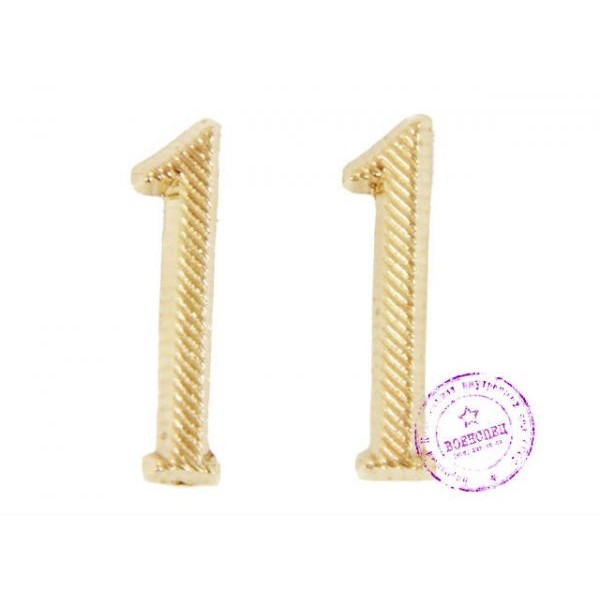 Пара шифровок латунных - цифры "1"