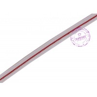 Метр басона белого цвета с красным просветом, ширина 11 мм