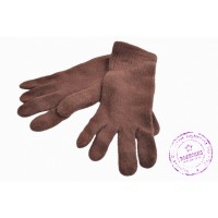 Перчатки коричневые трикотажные пятипалые